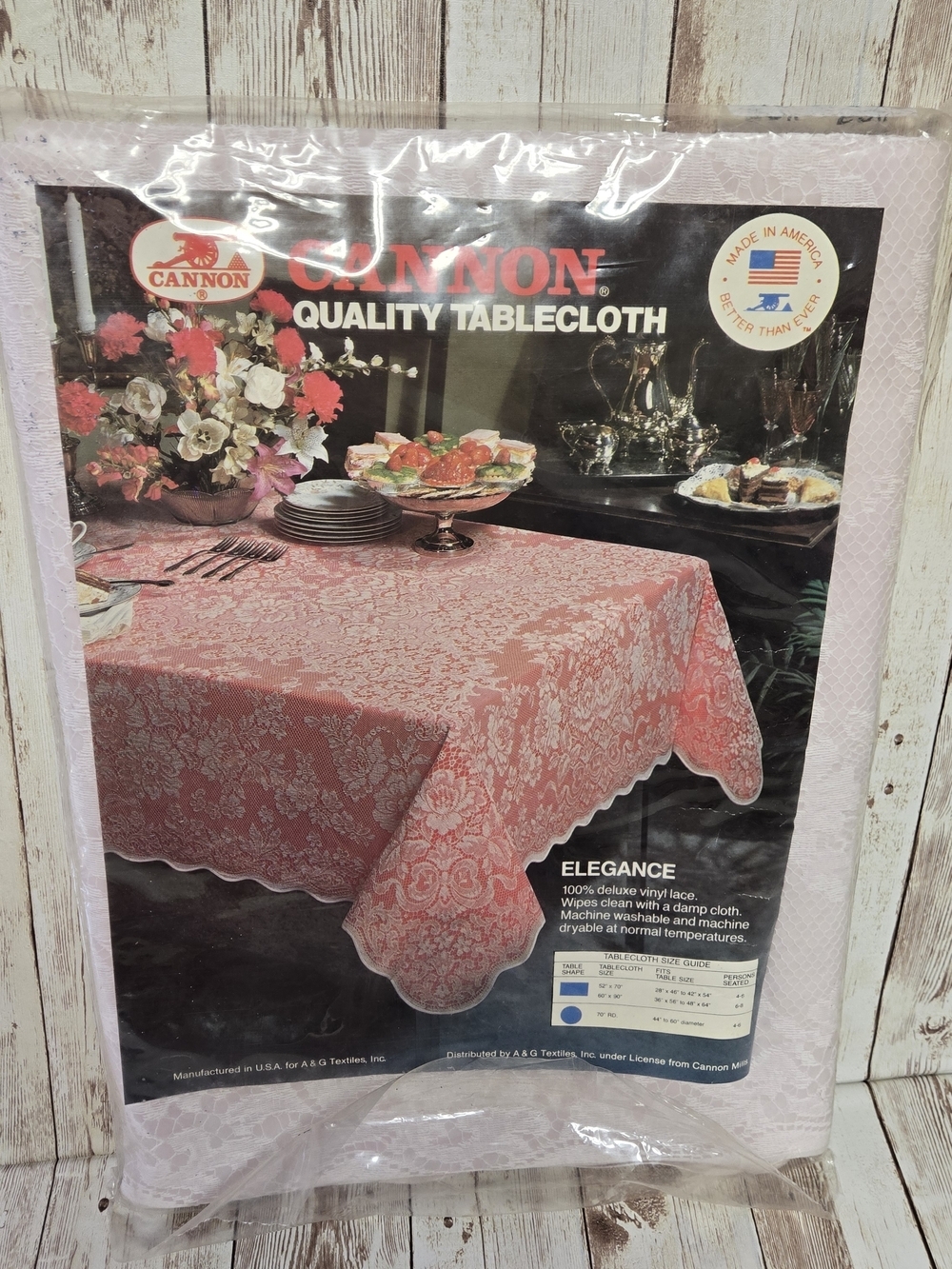 Vintage Cannon Lace Tablecloth White 52x52 New In Package Farmhouse Cottagecore